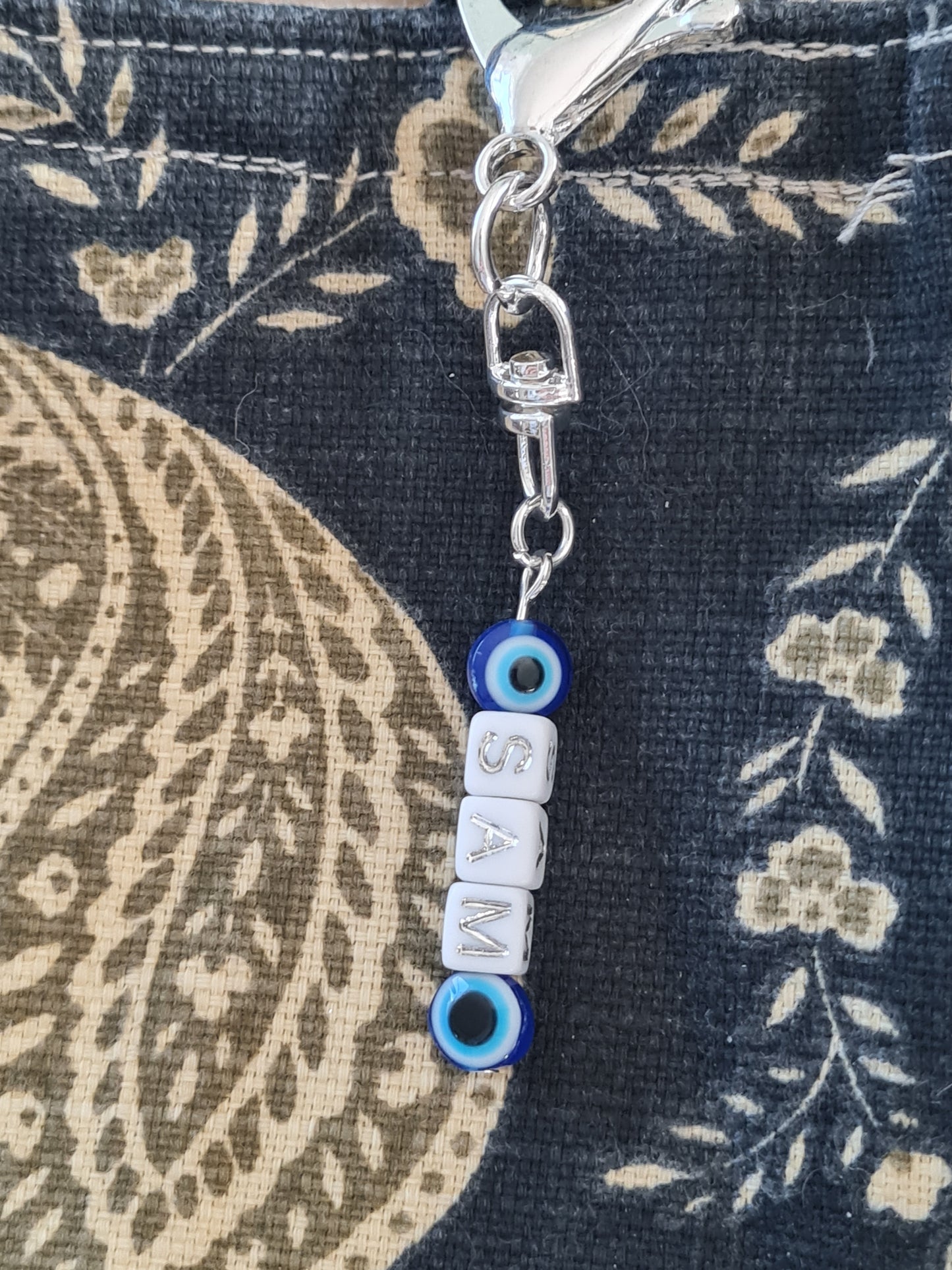 Evil Eye Custom Name Bag Charm - Personalized Keychain for School Backpacks and Handbags - Trendy Bag Accessory (Copy)