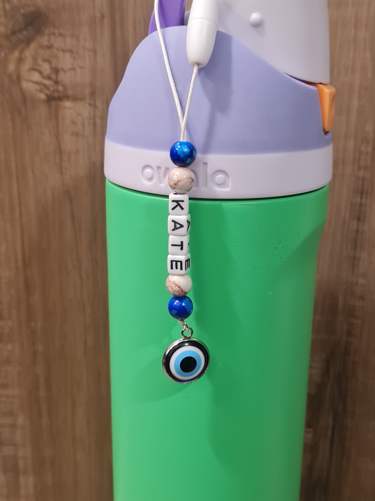 Personalized Evil Eye Owala Bottle Charm - Custom Name Tag Accessory for Owala and Stanley Water Bottles