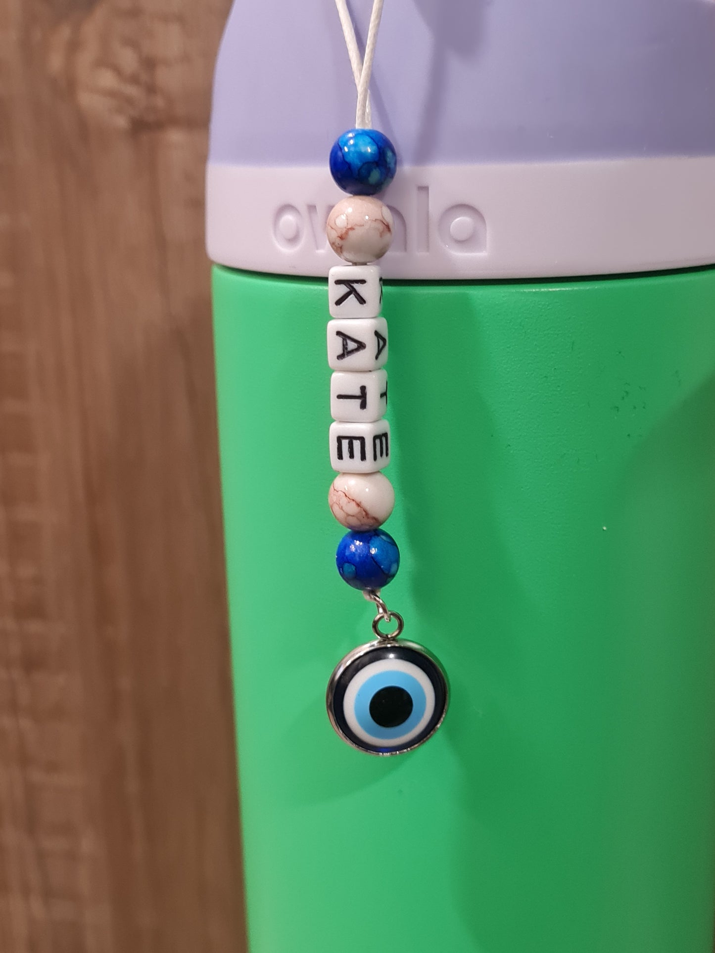 Personalized Evil Eye Owala Bottle Charm - Custom Name Tag Accessory for Owala and Stanley Water Bottles