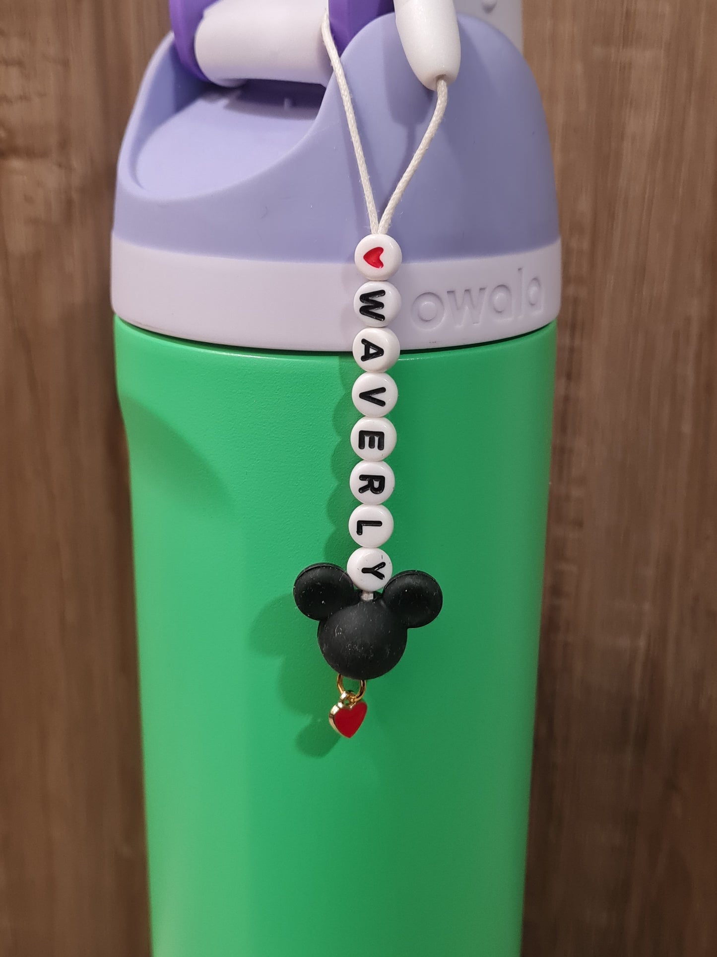 Personalized Mickey Owala Bottle Charm - Custom Name Tag Accessory for Owala and Stanley Water Bottles