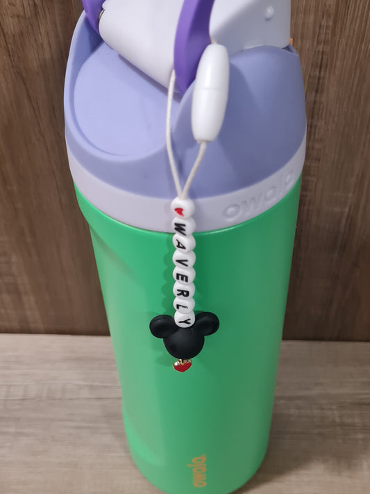 Personalized Mickey Owala Bottle Charm - Custom Name Tag Accessory for Owala and Stanley Water Bottles
