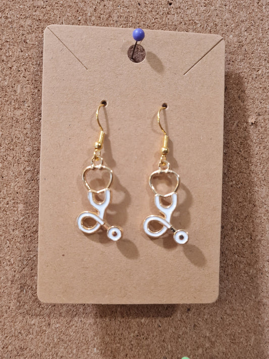 Stethoscope Earrings ~ Stainless with Fish Hook Posts