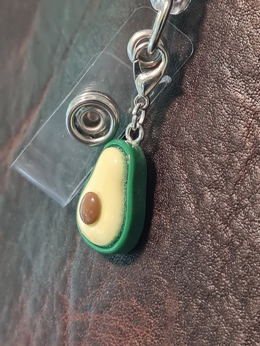 Avocado ~ ID Badge Reel Charm ~ Custom Made Charms ~ Badge Buddy ~ Badge Accessories
