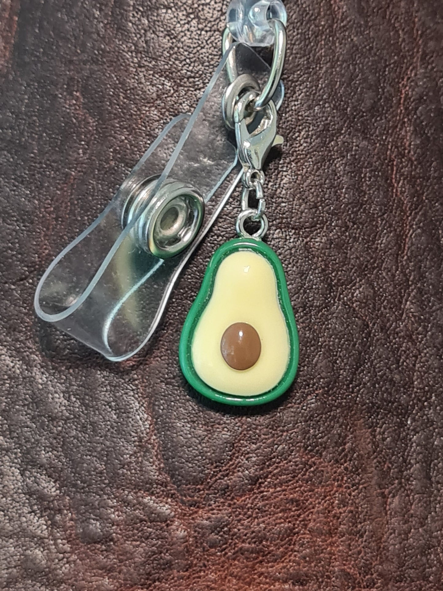 Avocado ~ ID Badge Reel Charm ~ Custom Made Charms ~ Badge Buddy ~ Badge Accessories