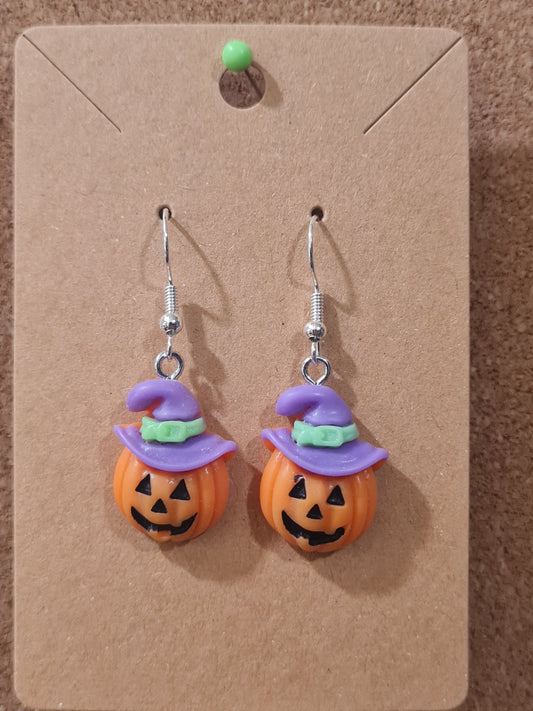 Halloween Earrings ~ Stainless Fish Hook Posts ~ Pumpkins