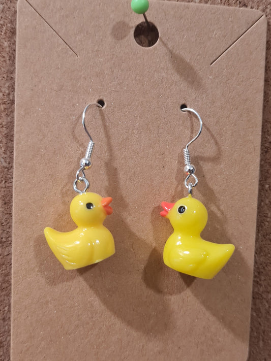 Rubber Ducky Earrings ~ Stainless Fish Hook Posts