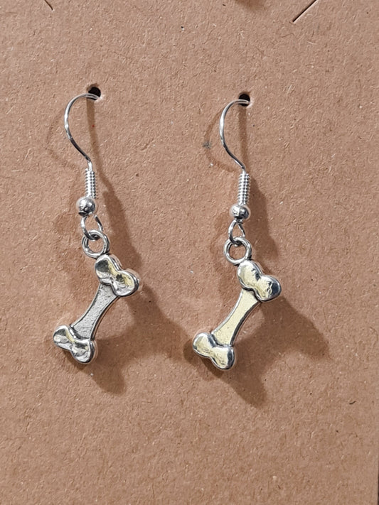 Dog Bone Earrings ~ Stainless Fish Hook Posts