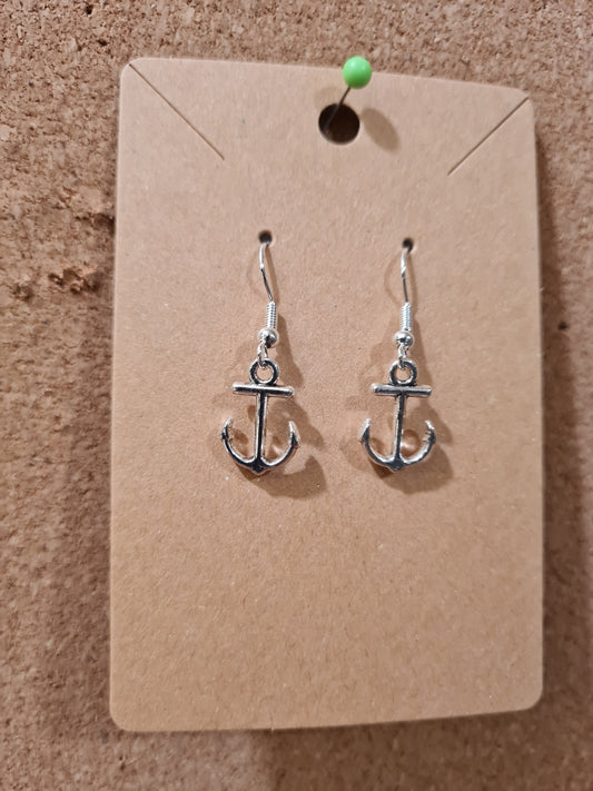 Anchor Earrings ~ Stainless Fish Hook Posts ~