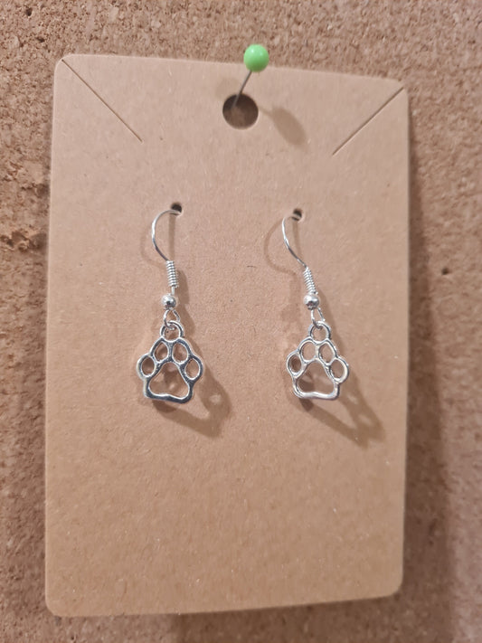 Dog Paw Earrings ~ Stainless Fish Hook Posts