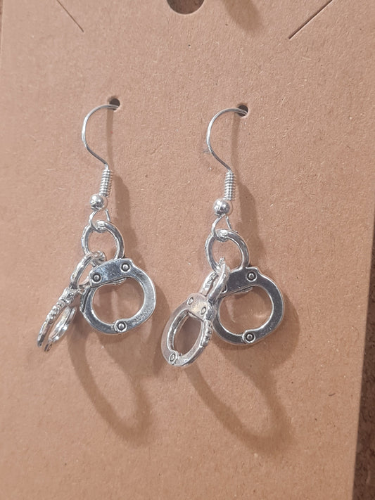 Handcuff Earrings ~ Stainless Fish Hook Posts