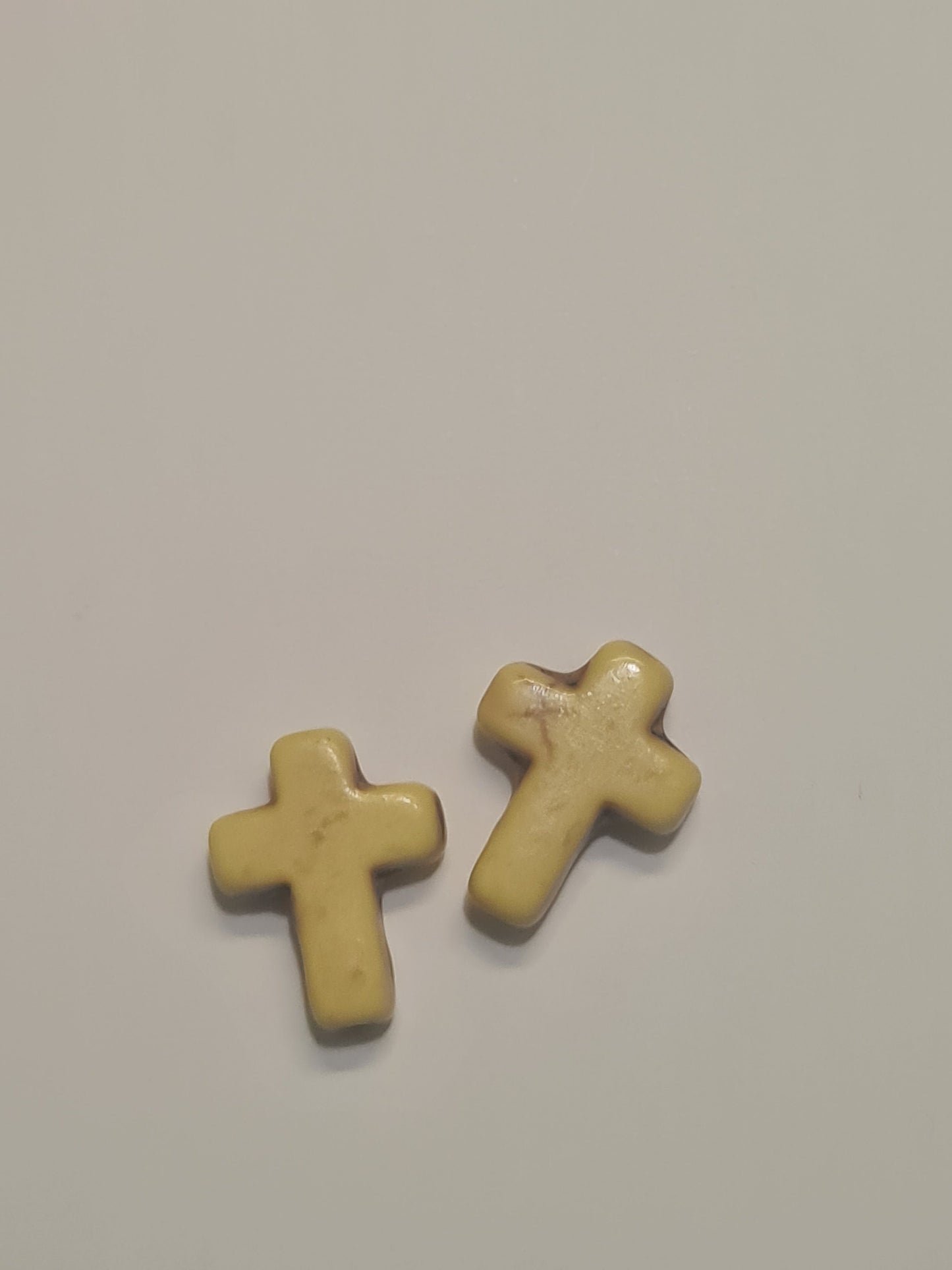 Ceramic Cross Earrings ~ Stainless Fish Hook Posts