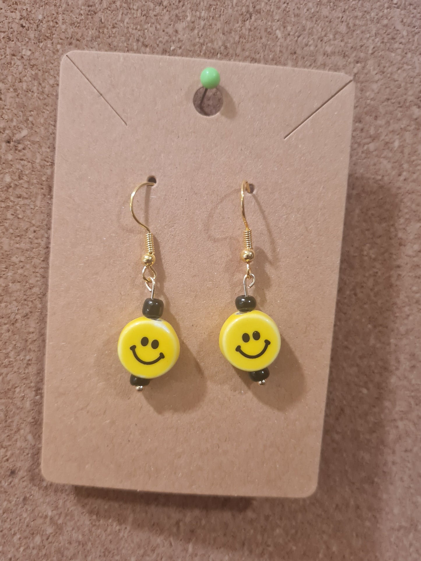 Smiley Face Earrings ~ Stainless Fish Hook Posts