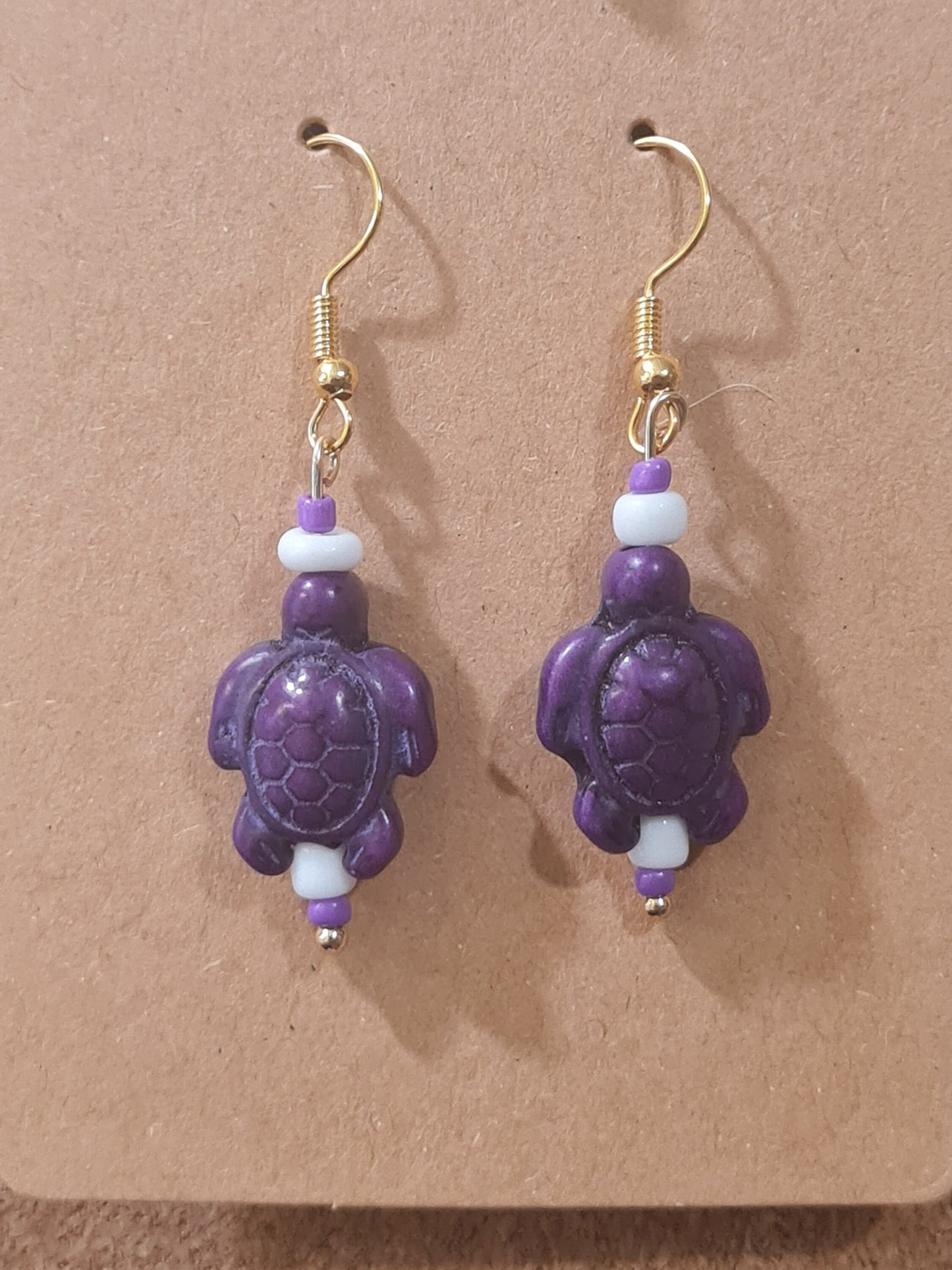 Ceramic Turtle Earrings ~ Stainless Fish Hook Posts