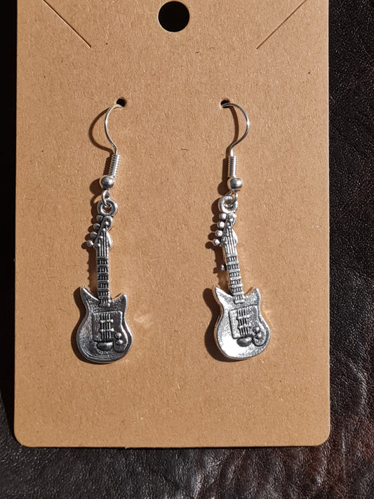 Guitar Earrings ~ Stainless Fish Hook Posts