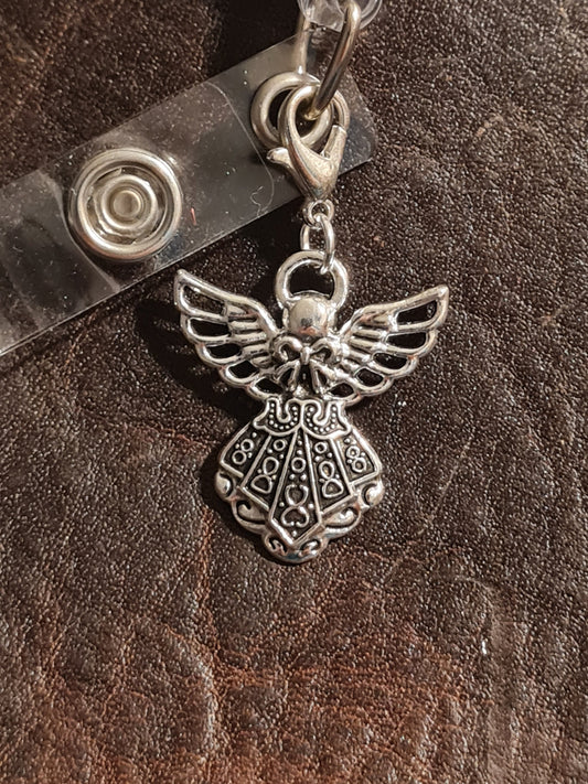 Angel ~ ID Badge Reel Charm ~ Custom Made Charms ~ Badge Buddy ~ Badge Accessories