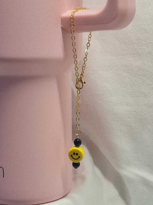 Smiley Face Tumbler Charm ~ Stanley Cup Charm ~ Custom Made Charms ~ Cup Accessory