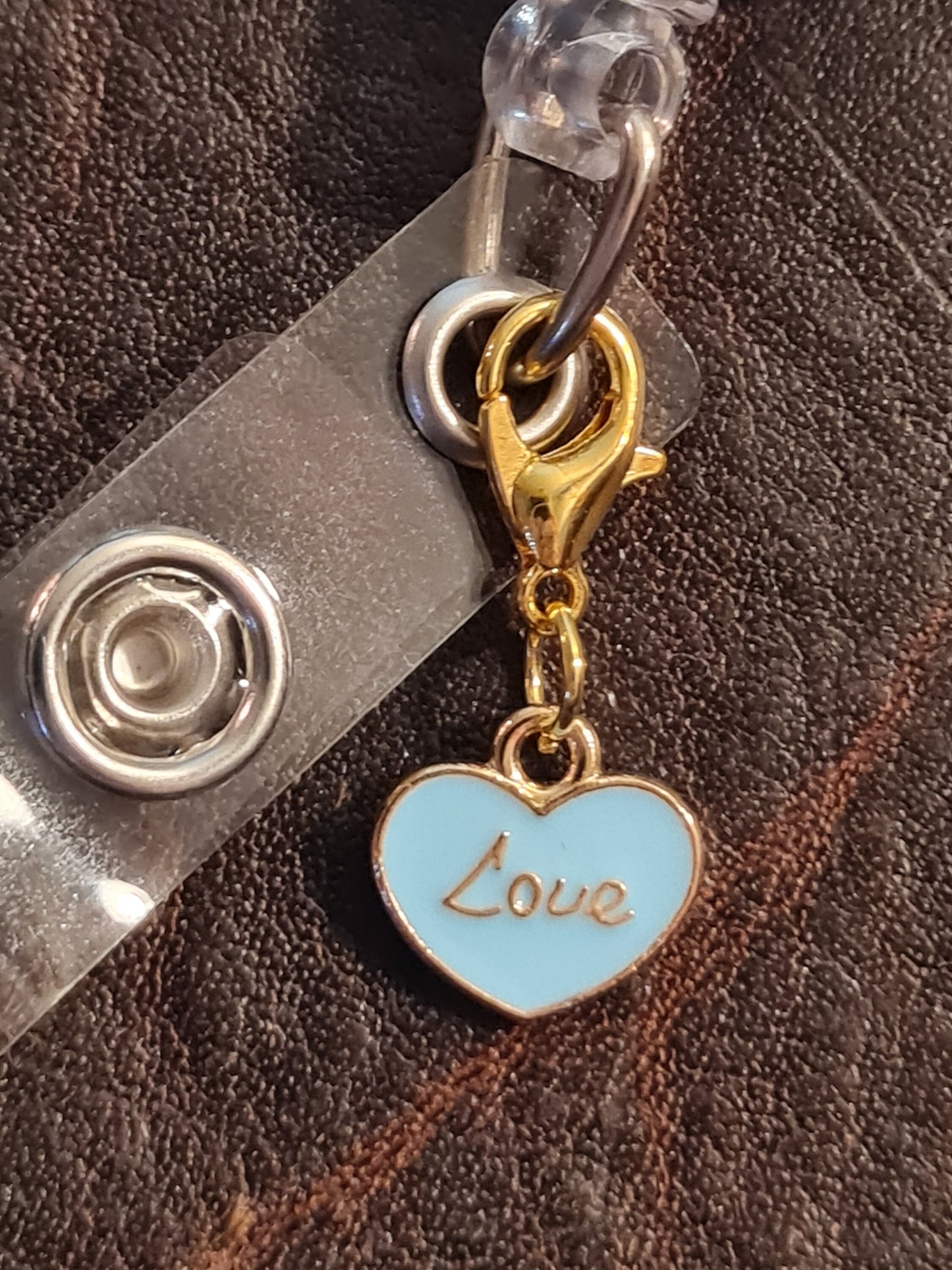 Valentine's Day ~ ID Badge Reel Charm ~ Custom Made Charms ~ ID Badge Charm ~ Badge Buddy ~ Badge Accessories