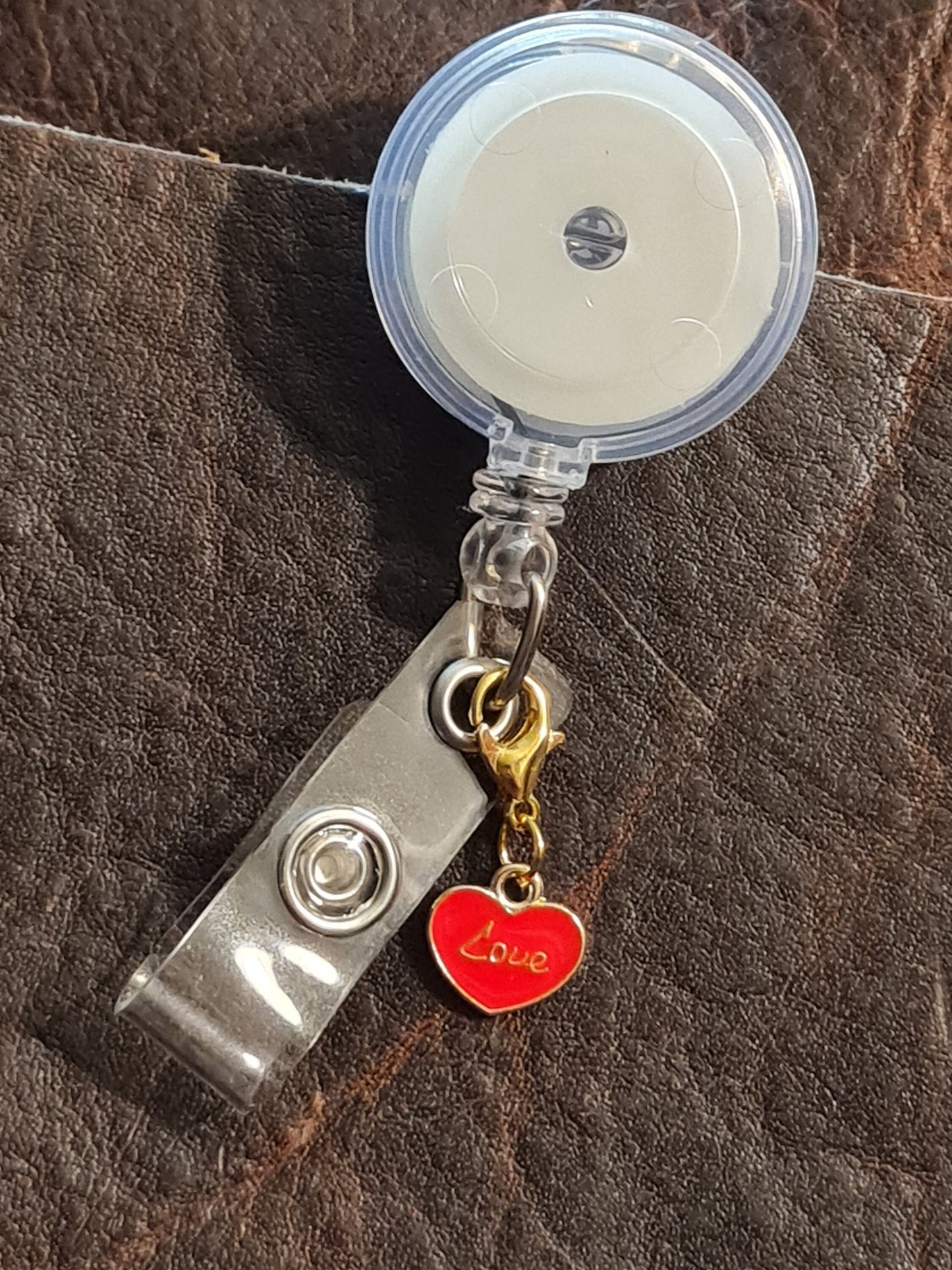 Valentine's Day ~ ID Badge Reel Charm ~ Custom Made Charms ~ ID Badge Charm ~ Badge Buddy ~ Badge Accessories
