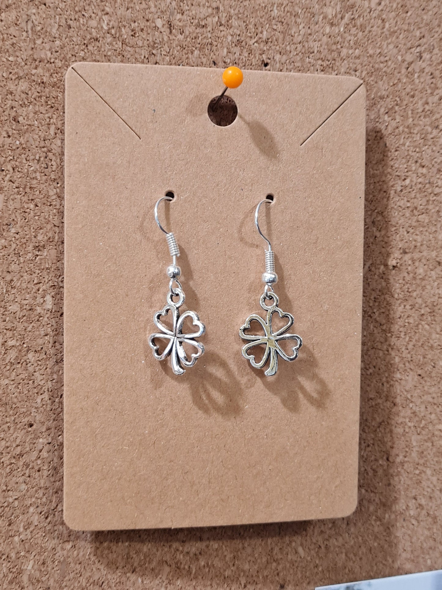 Four Leaf Clover Earrings ~ Stainless Fish Hook Posts ~ St. Patrick's Day ~ Lucky Earrings