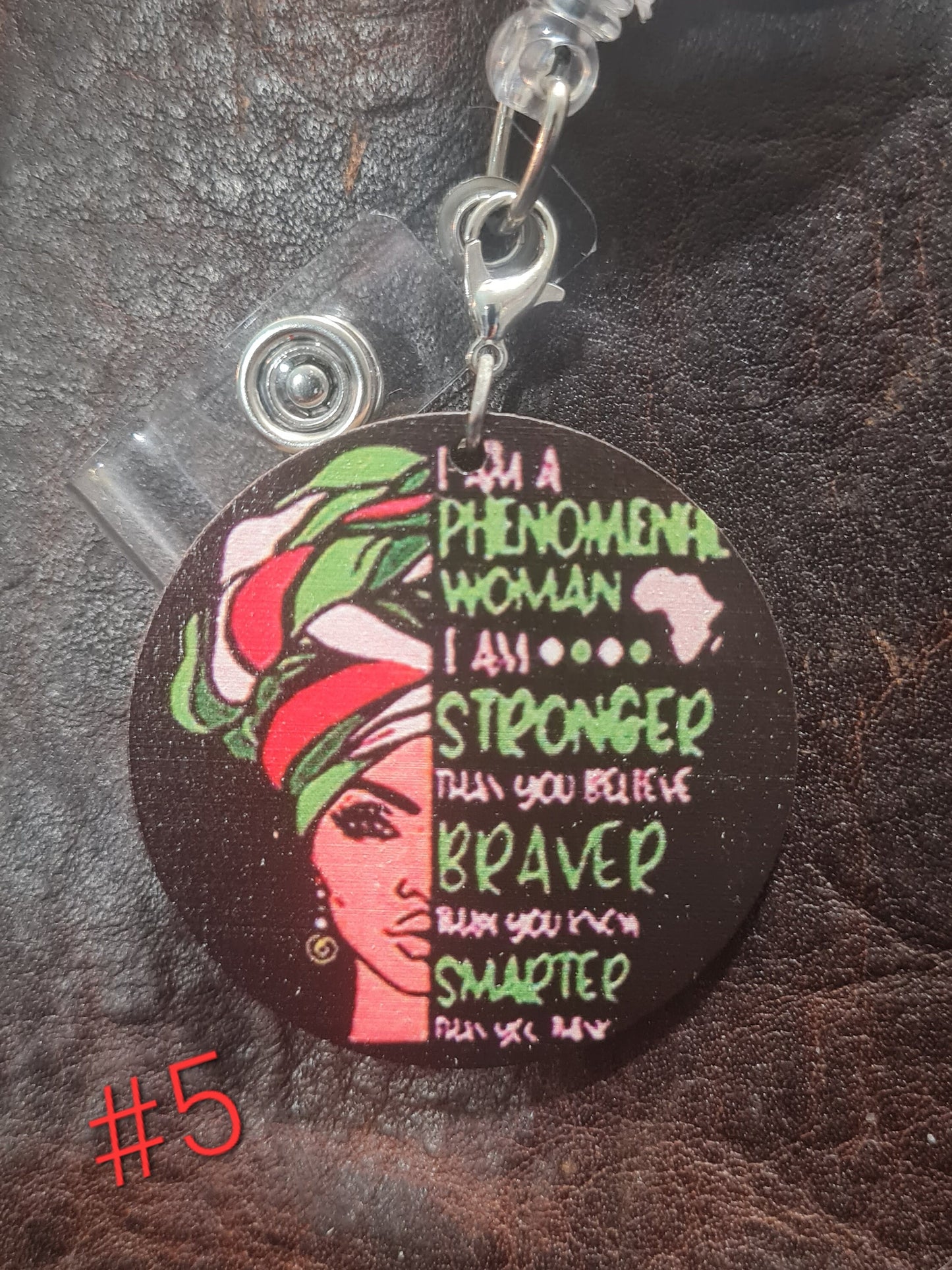 Africa Theme ~ ID Badge Reel Charm ~ Custom Made Charms ~ Badge Buddy ~ Black History Month ~ Love My Fro ~ Naturally Dope ~ African Badge