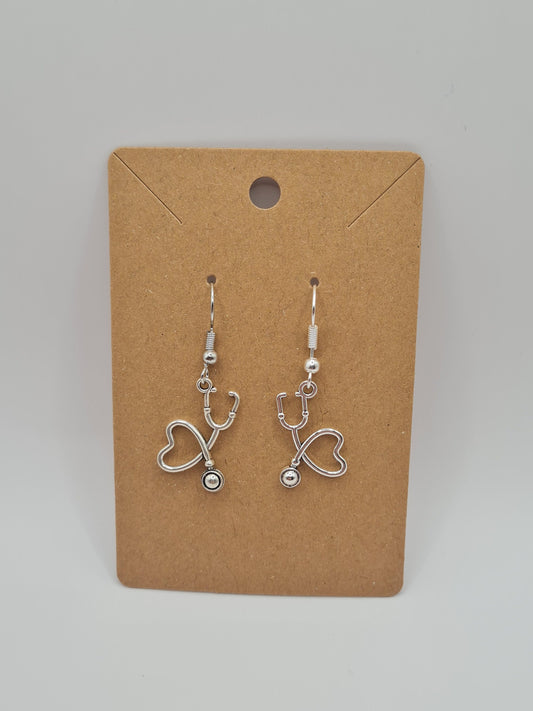 Stethoscope Earrings ~ Stainless Fish Hook Posts ~ Doctor ~ Nurse ~ RN Earrings