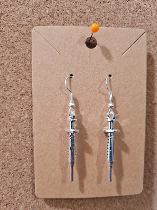 Hypodermic Needles Earrings ~ Stainless Fish Hook Posts