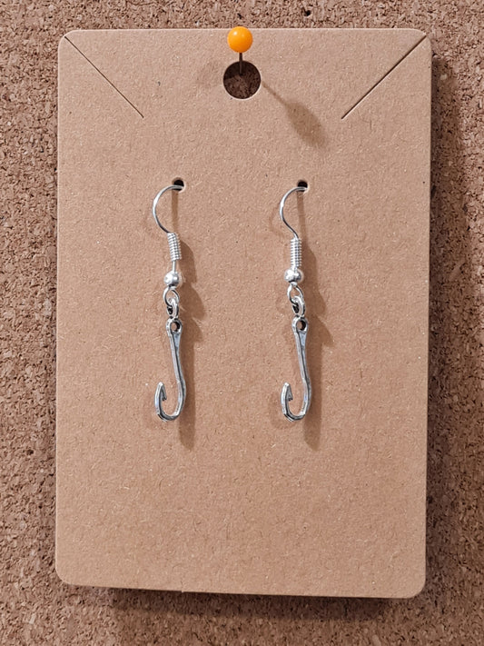 Fishing Hook Earrings ~ Stainless Fish Hook Posts ~ I'd Rather Be Fishin'
