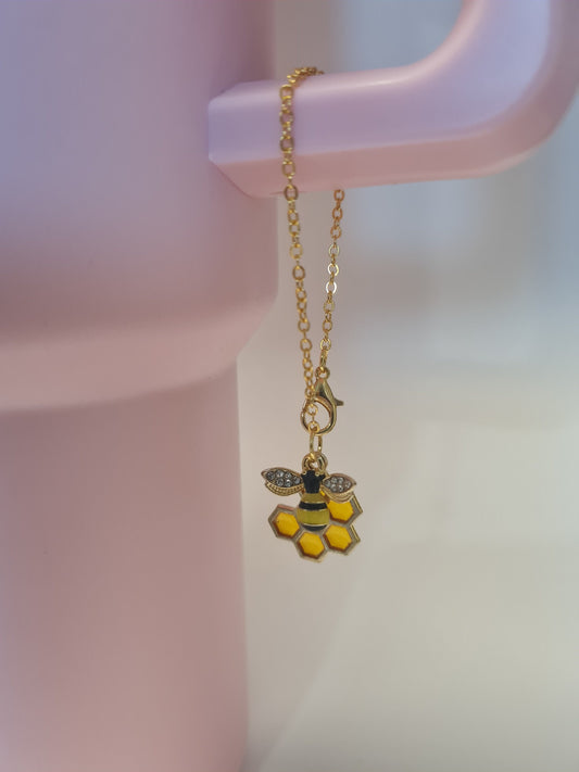 Honey Bee and Honey Comb Tumbler Charm ~ Stanley Cup Charm ~ Custom Made Charms ~ Cup Charm ~ Cup Handle Charm ~ Cup Accessory