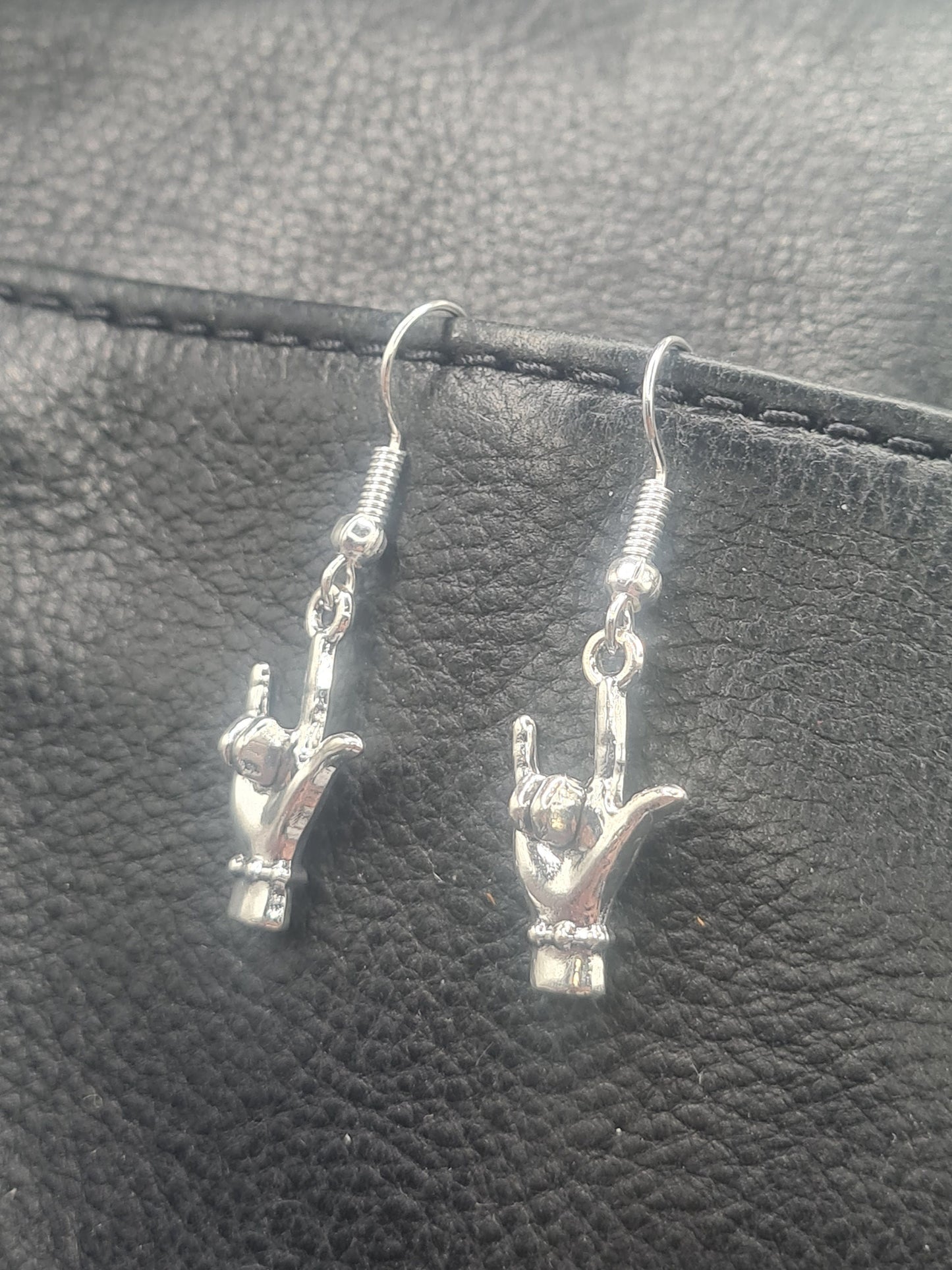 I Love You Earrings ~ Stainless Fish Hook Posts ~ Sign Language ~ ASL