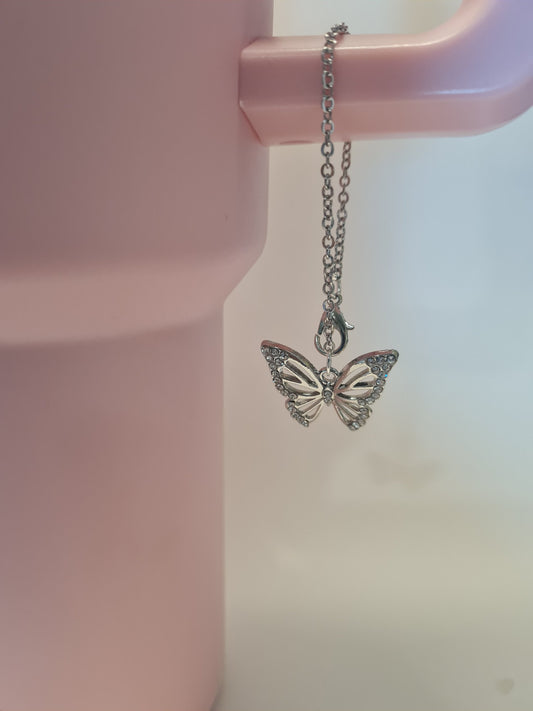 Sparkly Butterfly Tumbler Charm ~ Stanley Cup Charm ~ Custom Made Charms ~ Cup Charm ~ Cup Handle Charm ~ Butterflies ~ Cup Accessory