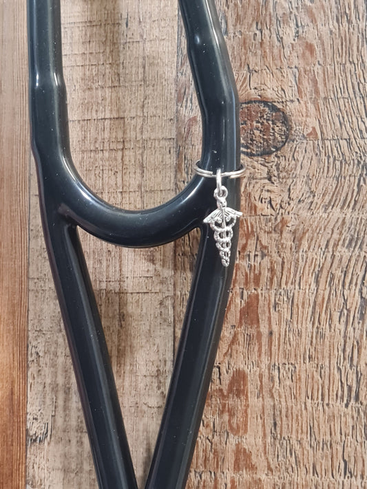 Caduceus ~ Stethoscope Charm ~ RN Charm ~ Medical Stethoscope Charm ~ Physician Charm ~ Stethoscope Tag ~ OT ~ PT ~ Medical Alert