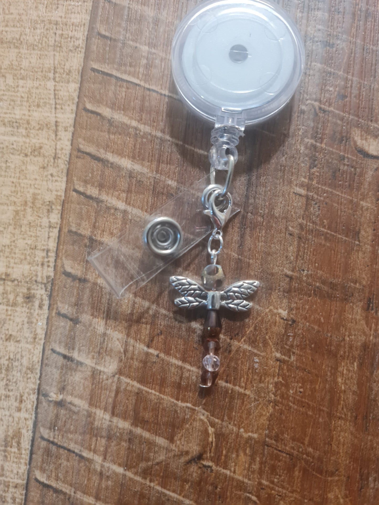 Beaded Dragonfly ~ ID Badge Reel Charm ~ Custom Made Charms  ~ Badge Buddy ~ Badge Accessories ~ Dragon Fly ~ Badge Charm