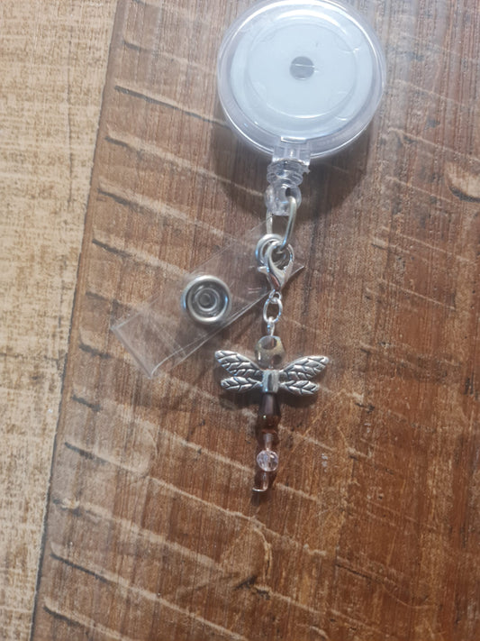 Beaded Dragonfly ~ ID Badge Reel Charm ~ Custom Made Charms  ~ Badge Buddy ~ Badge Accessories ~ Dragon Fly ~ Badge Charm