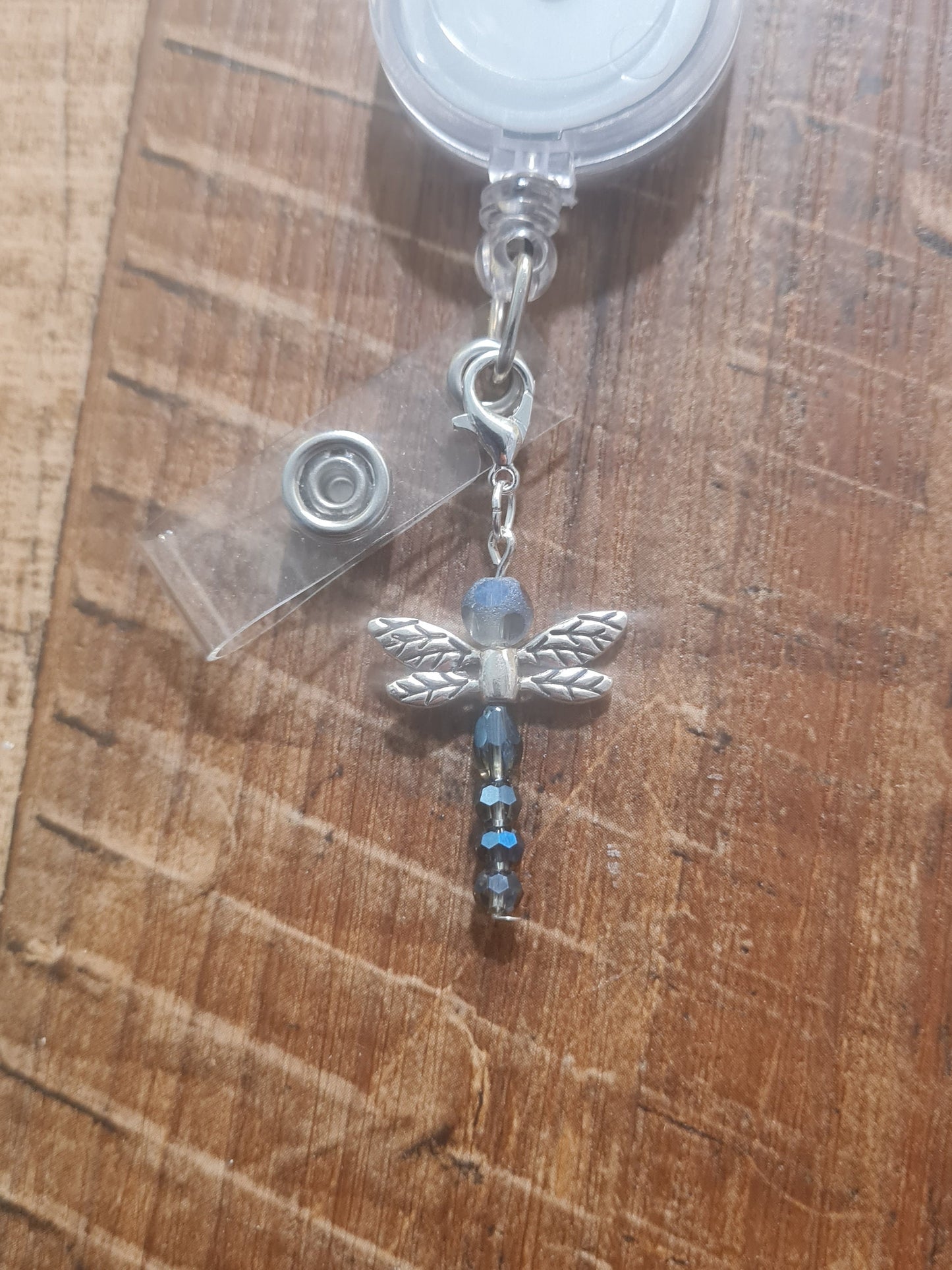Beaded Dragonfly ~ ID Badge Reel Charm ~ Custom Made Charms  ~ Badge Buddy ~ Badge Accessories ~ Dragon Fly ~ Badge Charm