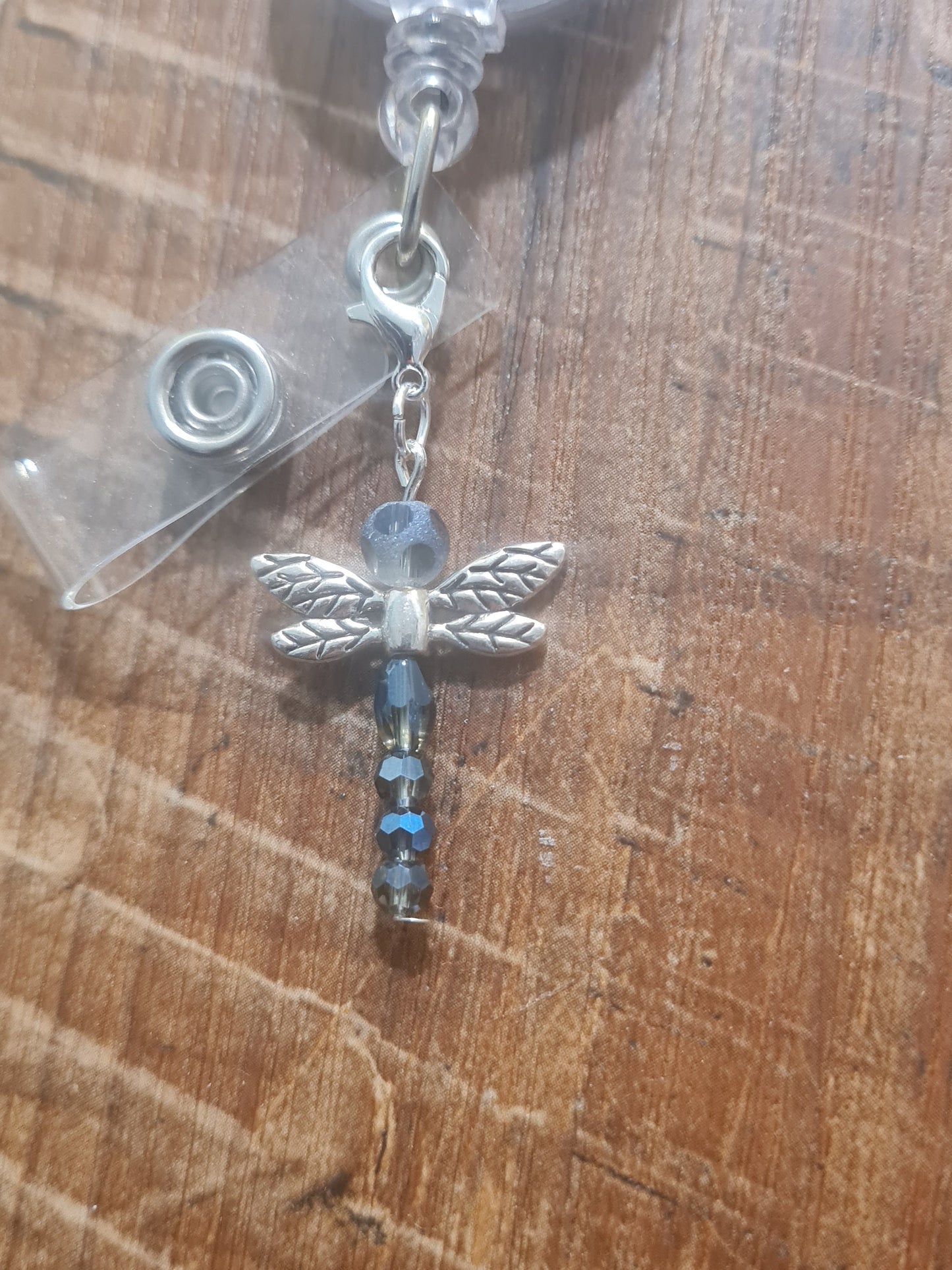 Beaded Dragonfly ~ ID Badge Reel Charm ~ Custom Made Charms  ~ Badge Buddy ~ Badge Accessories ~ Dragon Fly ~ Badge Charm