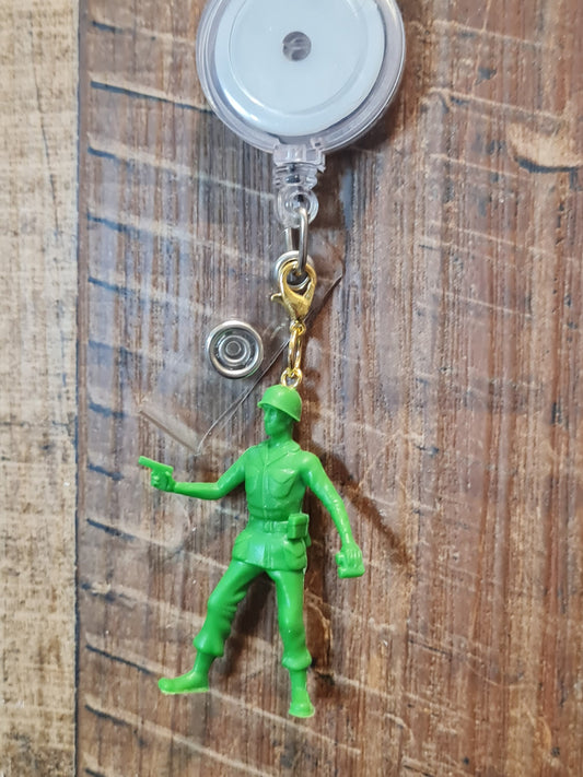 Soldier ~ ID Badge Reel Charm ~ Custom Made Charms ~ Badge Buddy ~ Badge Accessories ~ Army Mom ~ PTSD Awareness ~ Military ~ Marine Mom