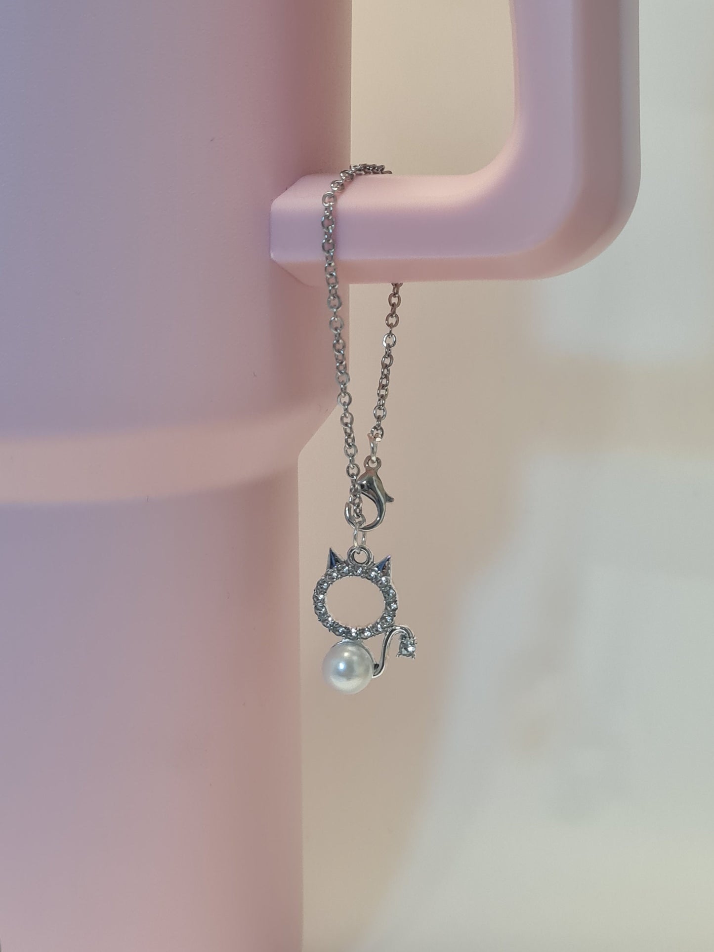 Cat Pearl Tumbler Charm ~ Stanley Cup Charm ~ Custom Made Charms ~ Cup Accessory ~ Kitty ~ Fur Baby