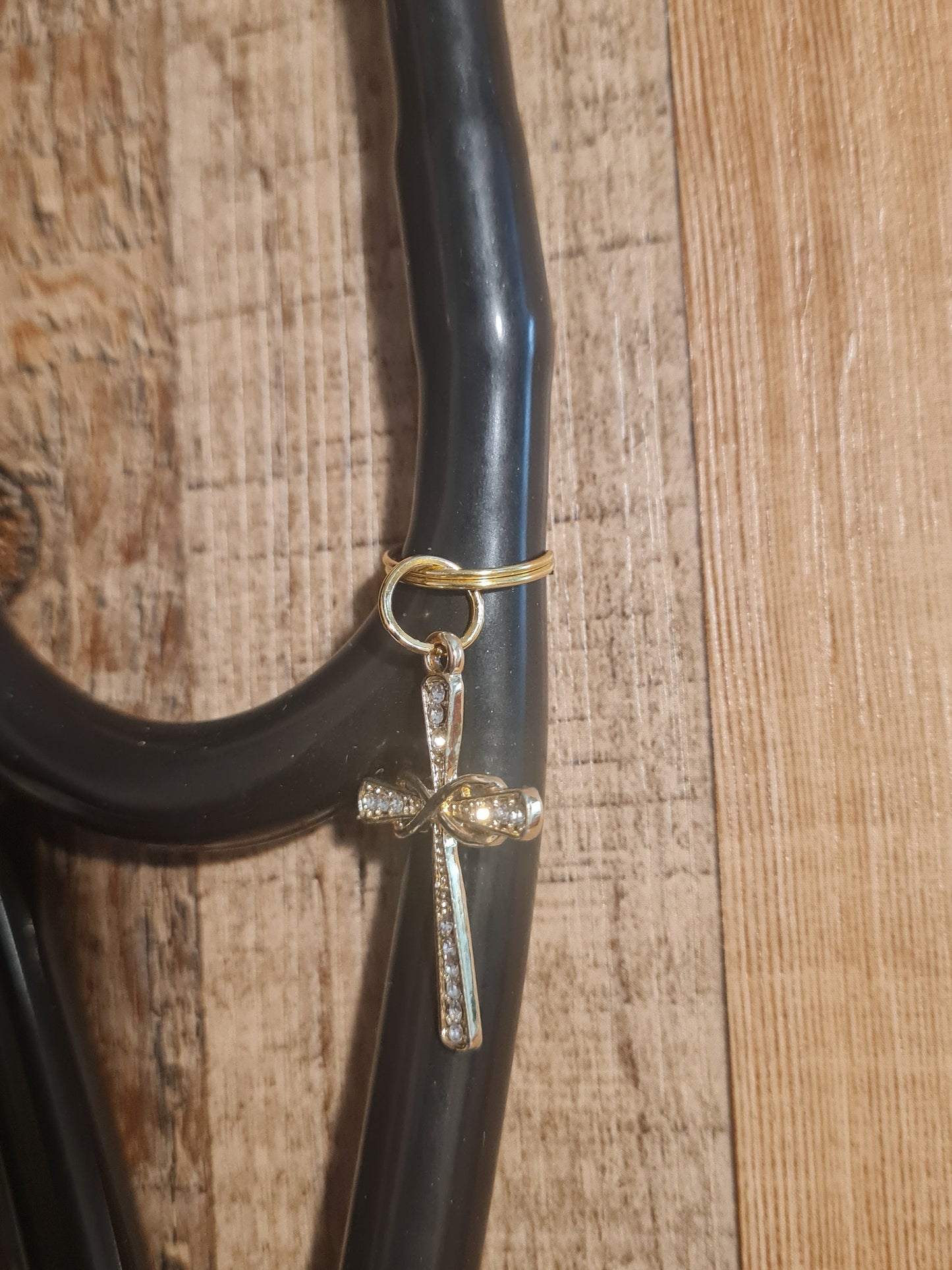 Sparkling Cross ~ Stethoscope Charm ~  RN Charm ~ Medical Stethoscope Charm ~ Christian Charm ~ Physician Charm ~ Stethoscope Tag ~ OT ~ RT