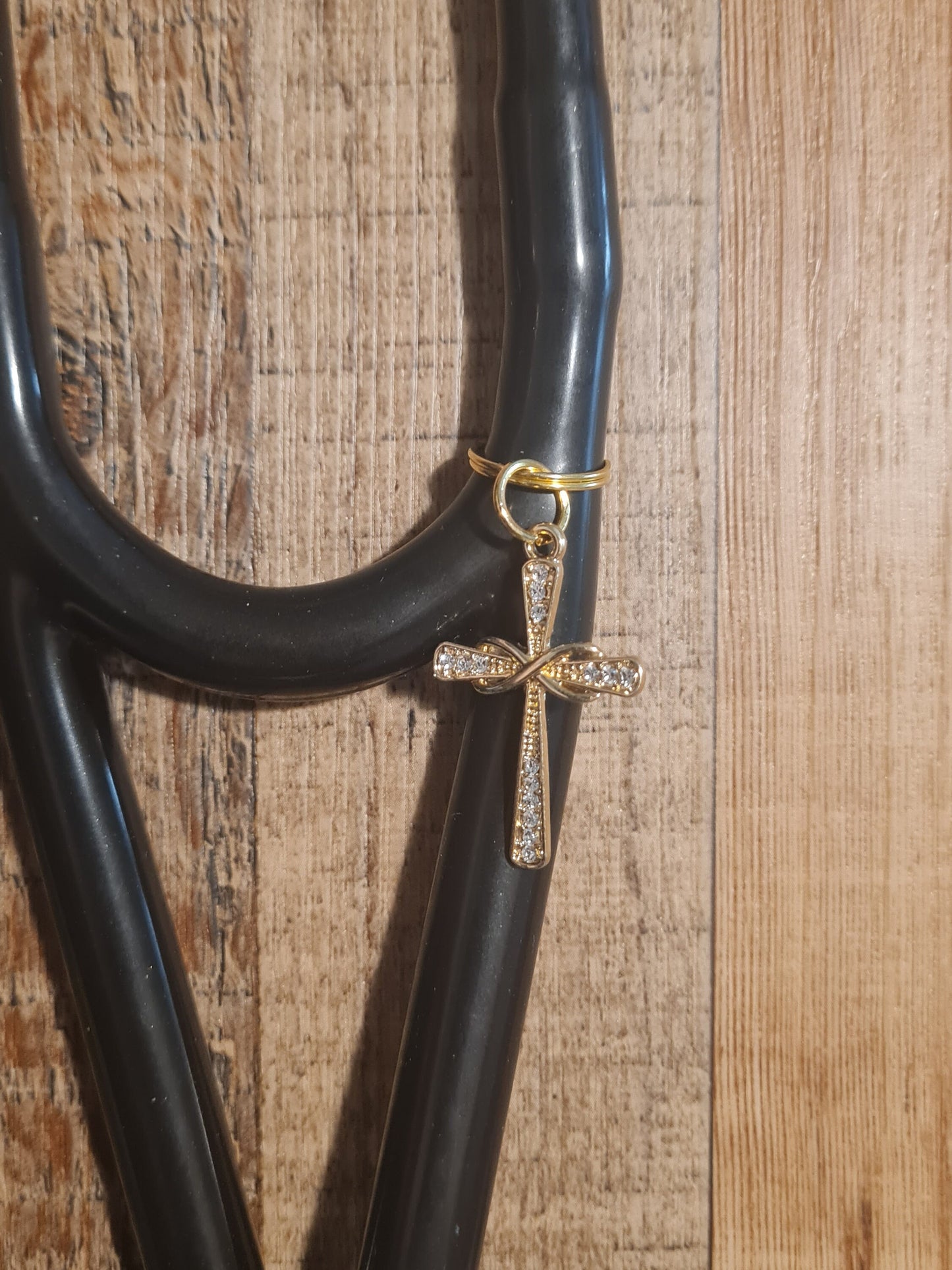 Sparkling Cross ~ Stethoscope Charm ~  RN Charm ~ Medical Stethoscope Charm ~ Christian Charm ~ Physician Charm ~ Stethoscope Tag ~ OT ~ RT