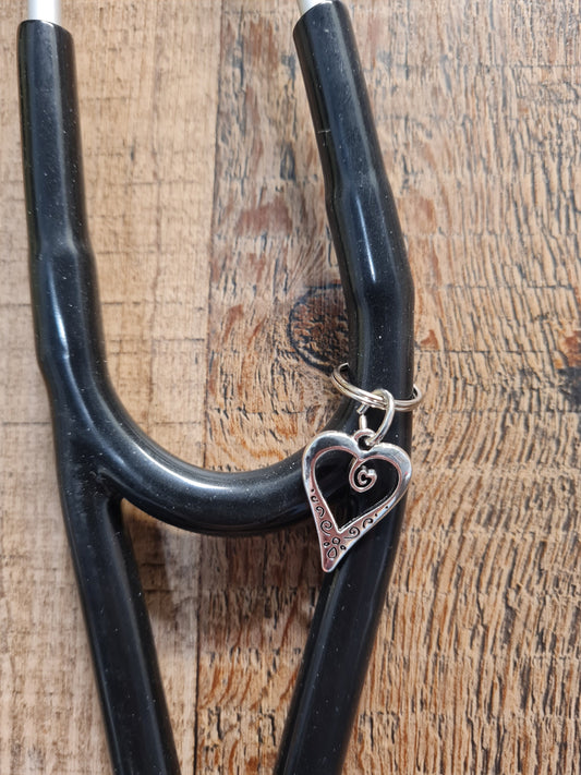 Filigree Heart ~ Stethoscope Charm ~ RN Charm ~ Medical Stethoscope Charm ~ Physician Charm ~ Stethoscope Tag ~ OT ~ PT ~ Heart Charm