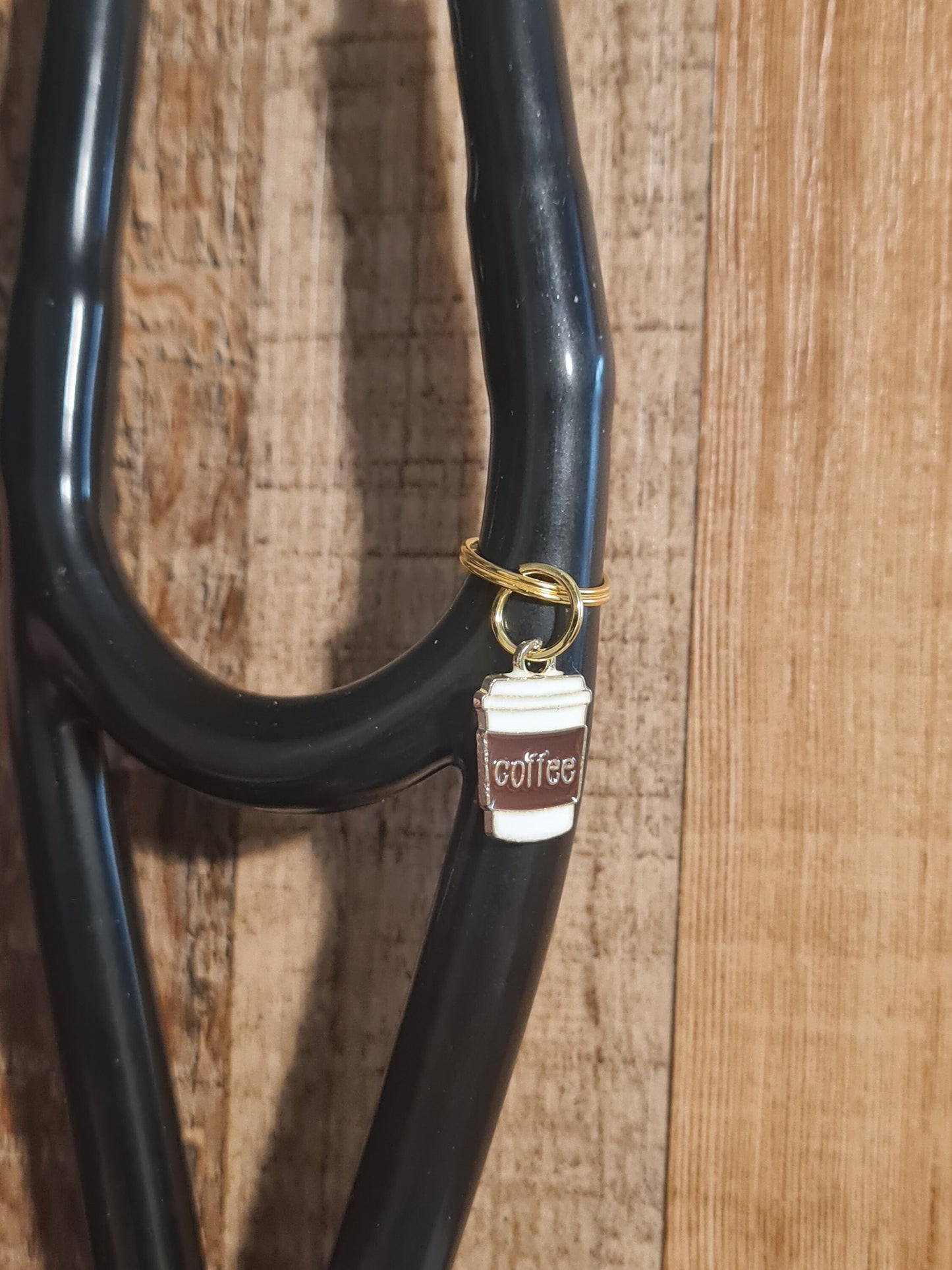 Coffee ~ Stethoscope Charm ~  RN Charm ~ Medical Stethoscope Charm ~ Coffee Cup Charm ~ Physician Charm ~ Stethoscope Tag ~ OT ~ RT