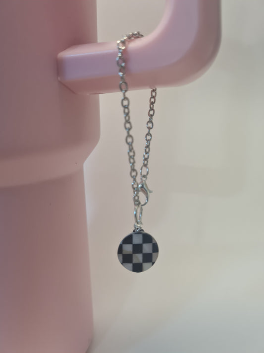 Checkered Flag Tumbler Charm ~ Stanley Cup Charm ~ Custom Made Charms ~ Nascar ~ Clover ~ Racing Cup Charm ~ Cup Charm ~ Cup Handle Charm