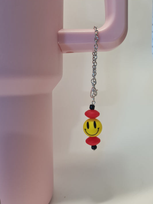 Smiley Face Tumbler Charm ~ Stanley Cup Charm ~ Custom Made Charms ~ Cup Accessory ~ Smile ~ Cup Charm