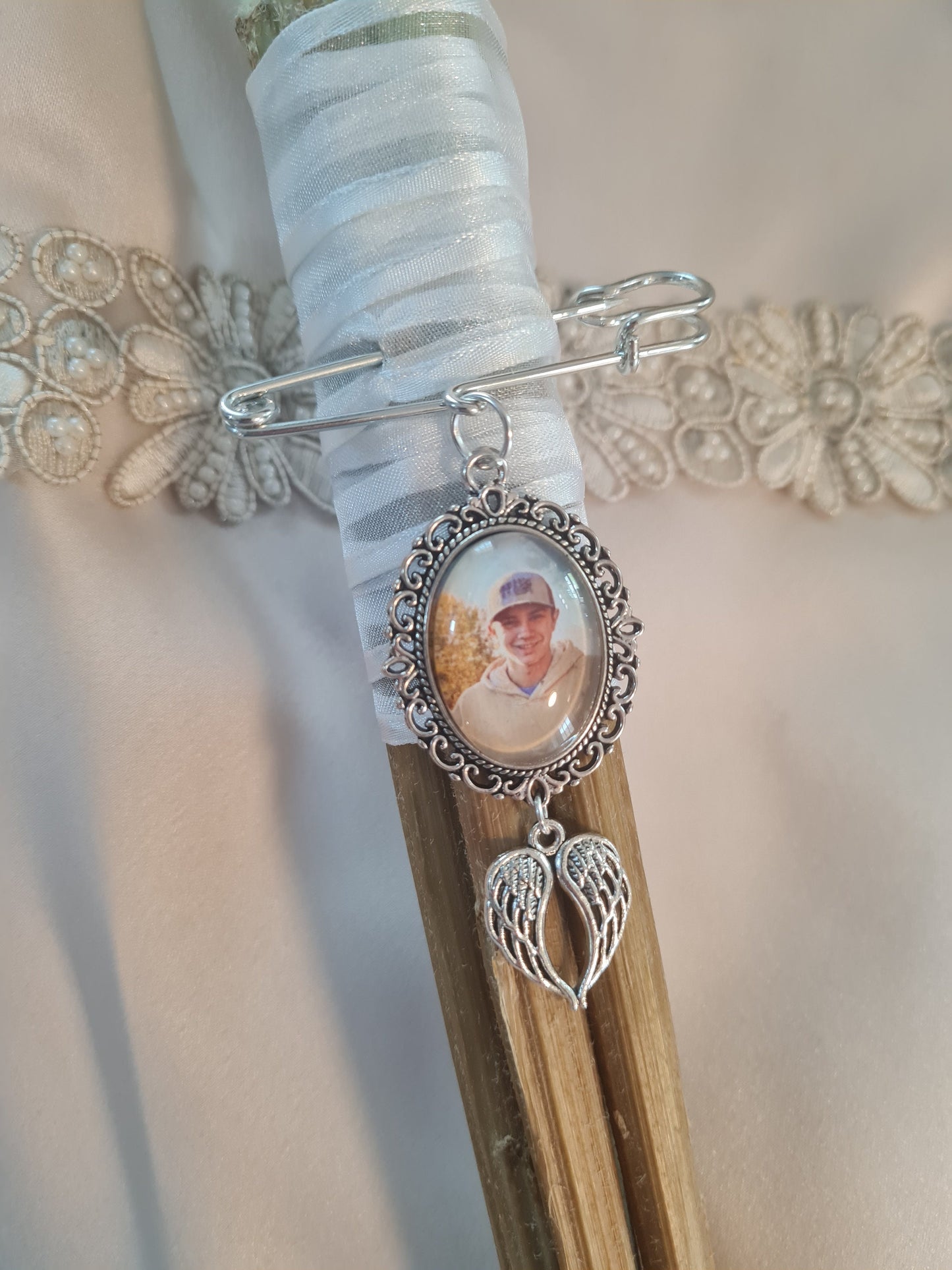 Wedding Bouquet Charm ~ Memorial Charm ~ Groom Jacket Memorial Charm ~ In Loving Memory Charm ~ Guardian Angel Charm ~ Bride Bouquet Charm