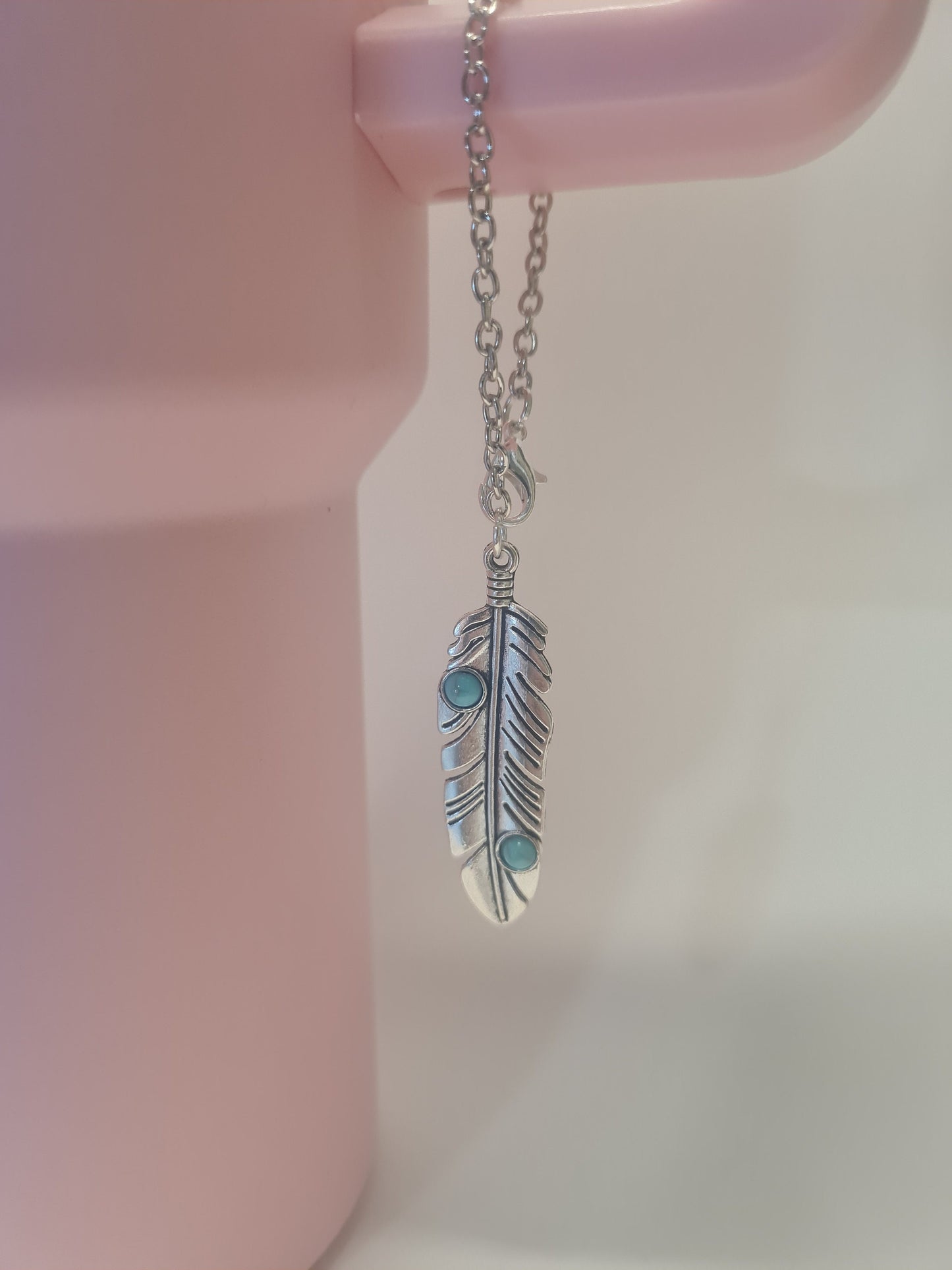 Indian Feather Tumbler Charm ~ Stanley Cup Charm ~ Custom Made Charms ~ Cup Charm ~ Cup Handle Charm ~ Native American Charm ~ Feather Charm