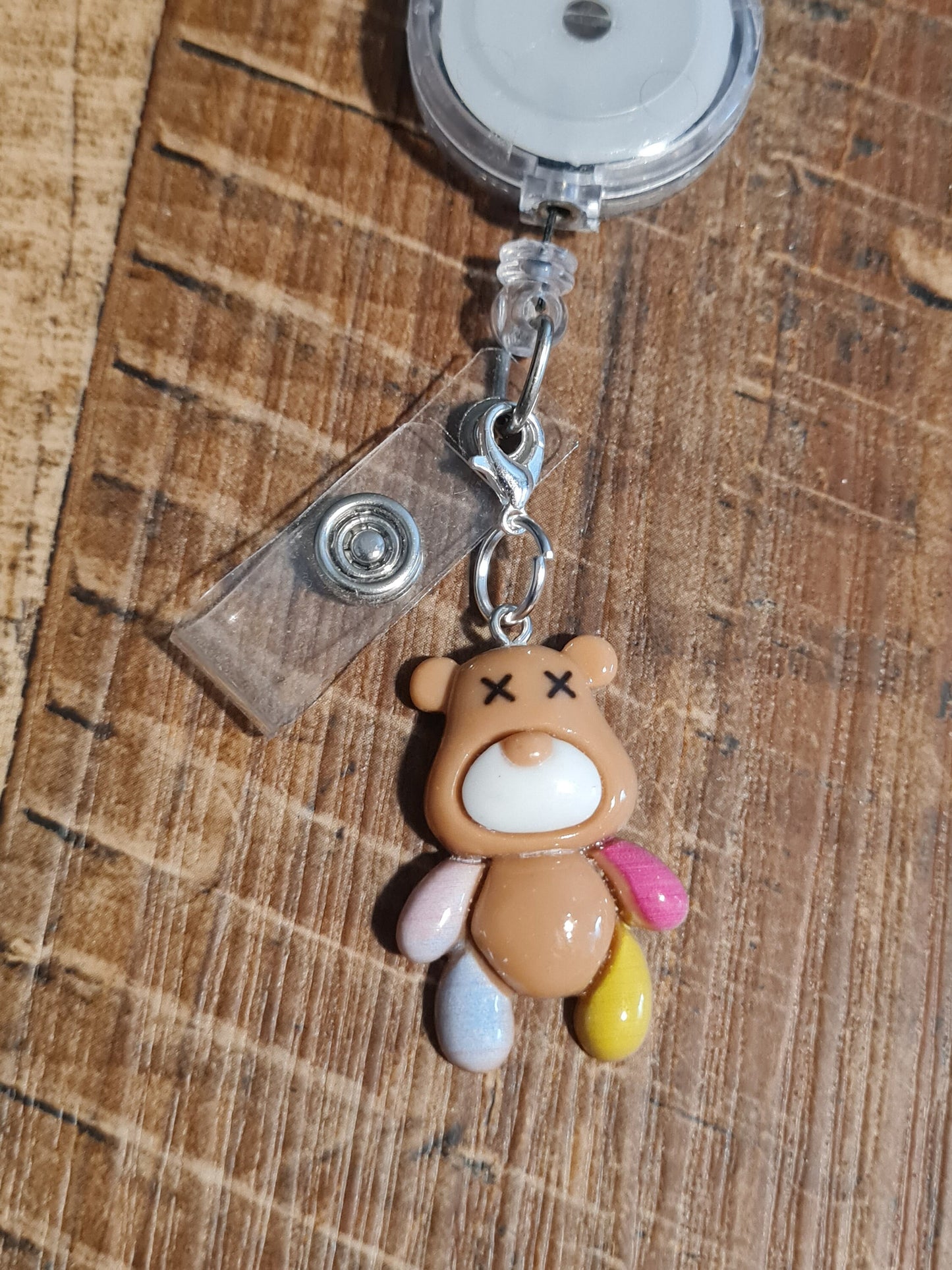 Bear ~ ID Badge Reel Charm ~ Custom Made Charms ~ Badge Buddy ~ Badge Accessories ~ Teddy Bear ~ Badge Charm ~ Pediatrics