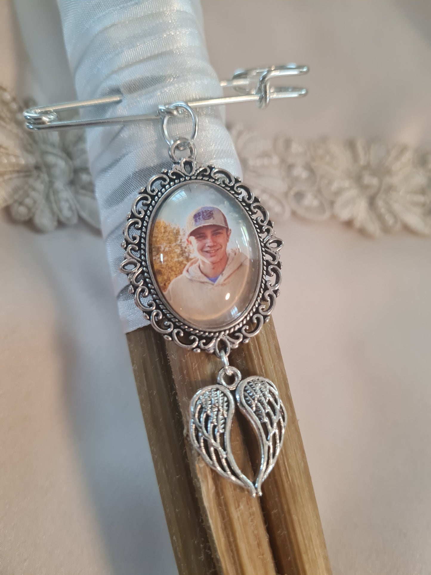 Wedding Bouquet Charm ~ Memorial Charm ~ Groom Jacket Memorial Charm ~ In Loving Memory Charm ~ Guardian Angel Charm ~ Bride Bouquet Charm