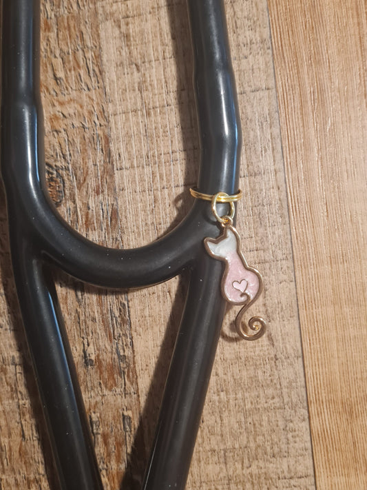Cat Charm ~ Stethoscope Charm ~ RN Charm ~ Medical Stethoscope Charm ~ Physician Charm ~ Stethoscope Tag ~ OT ~ PT ~ Kitty Charm