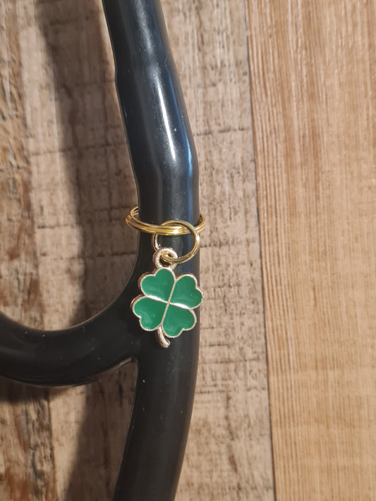Clover ~ Stethoscope Charm ~ RN Charm ~ Medical Stethoscope Charm ~ Physician Charm ~ Stethoscope Tag ~ OT ~ PT ~ 4 Leaf Clover ~ Good Luck