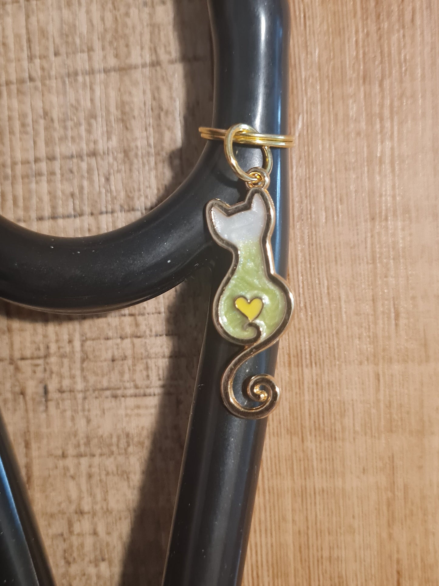 Cat Charm ~ Stethoscope Charm ~ RN Charm ~ Medical Stethoscope Charm ~ Physician Charm ~ Stethoscope Tag ~ OT ~ PT ~ Kitty Charm